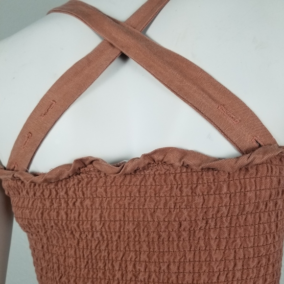 Vetta The Smocked Tier Dress in New Clay Linen Tencel Blend Size XS - Picture 8 of 12